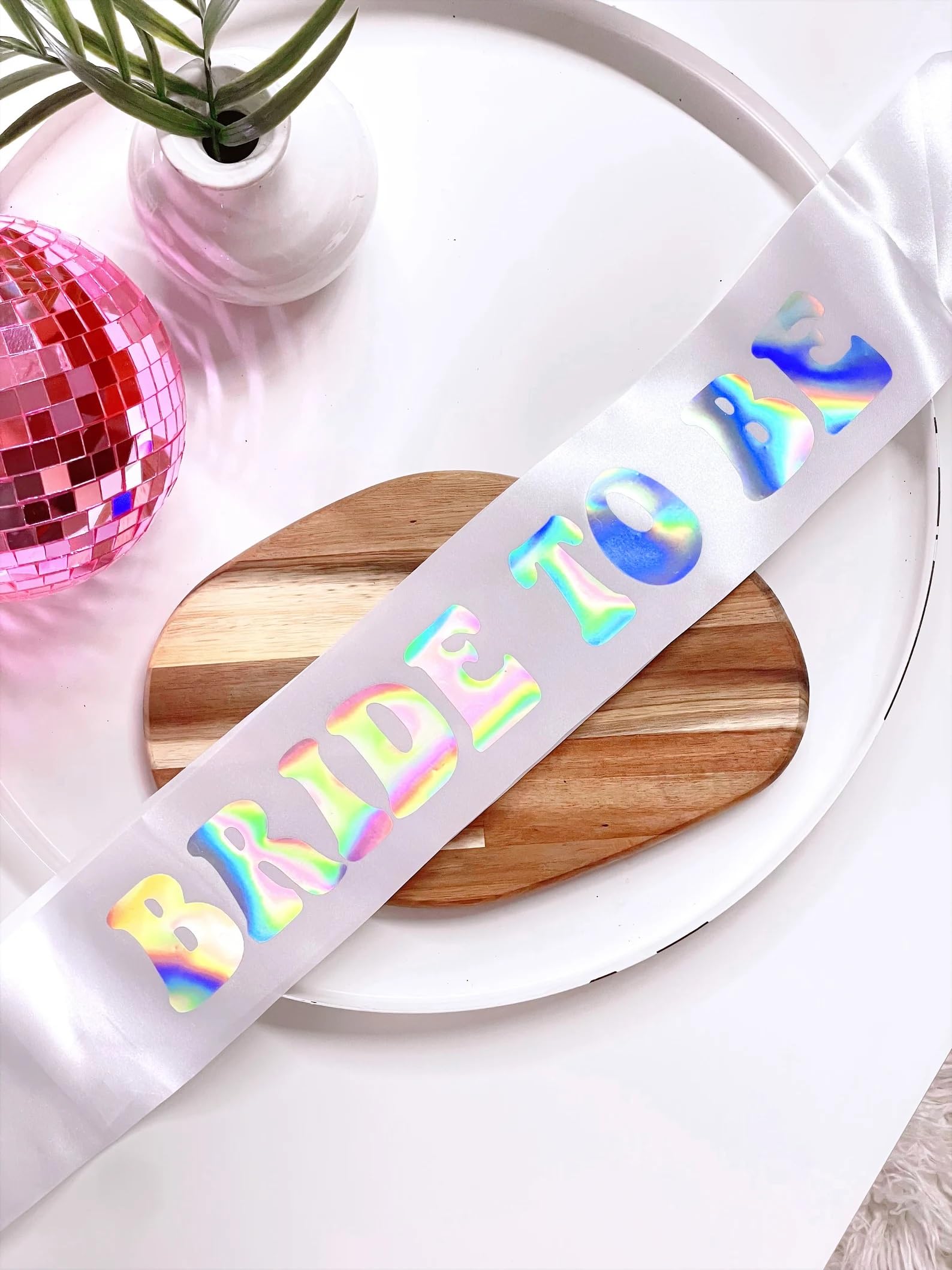 QPARTYFIRE Bachelorette Party Disco Themed Sash,Bride to Be Sash,Bachelorette Party Sash for Disco Ball Disco Theme Last Disco Space Cowgirl Sash