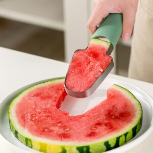 Choxila 3-in-1 Watermelon Fork Slicer Cutter, Stainless Steel Watermelon Popsicle Cutter, Watermelon Cutter Slicer Tool, Fruit Cutter for Home, Picnic, and Camping