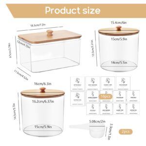 3 Pack Laundry Powder Container & Dryer Sheet Holder, Large Acrylic Laundry Room Organization and Storage Jars with Lids, Labels and Scoops, Laundry Organizer for Pods, Soap, Detergent, Scent Booster