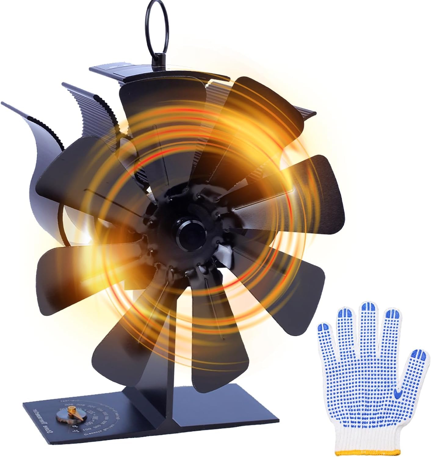 ToolTronix 8-Blade Heat Powered Stove Fan for Wood/Log Burner/Fireplace increases 80% more warm air than 2 blade fan…