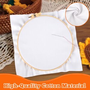 12 PCS Embroidery Fabric, Pre-Cut White Natural Cotton Embroidery Cloth Fabric, 6 Different Sizes 5.9 to 13.8inch, Embroidery Cloth Squares for Embroidery Garment Craft