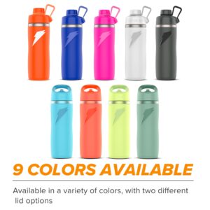 Gatorade Overtime 22 oz Stainless Steel Bottle, Twist Cap, Grey, 24+ Hour Insulation