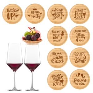 10pcs wine glass charcuterie topper,10 themes charcuterie board topper,glass topper coasters,water glass toppers keeps debris out for party wine accessories housewarming