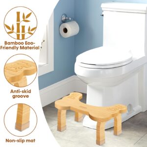 UTCG Bamboo Toilet Stool for Bathroom - Promotes Healthy Digestion, Non-Slip Design, 8 Inch Height, Ideal for Potty Training and Adults