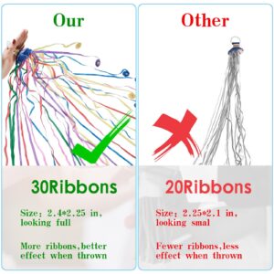 20 Pcs Throw Streamers Colorful Hand Held Streamer No Mess Confetti with Yarn Bag Crackers Party Wedding Engagement Graduation Party Favors Shows Supplies（Random Color）(20)