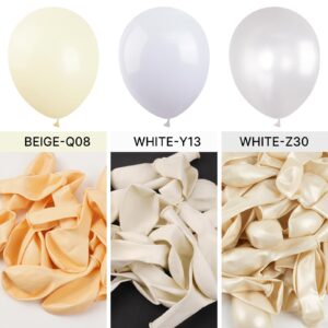 PartyWoo Pearl White Balloons 100 pcs 12 Inch White Balloons Pearl Balloons for White Pearl Balloons Wedding Party Engagement Bridal Baby Shower Birthday Graduation White Party Decorations White-Z30