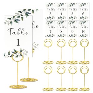 generic 16 pieces table card holder 8 inches table number holders place steel card holders for photos, food signs, memo notes, weddings, restaurants, birthdays