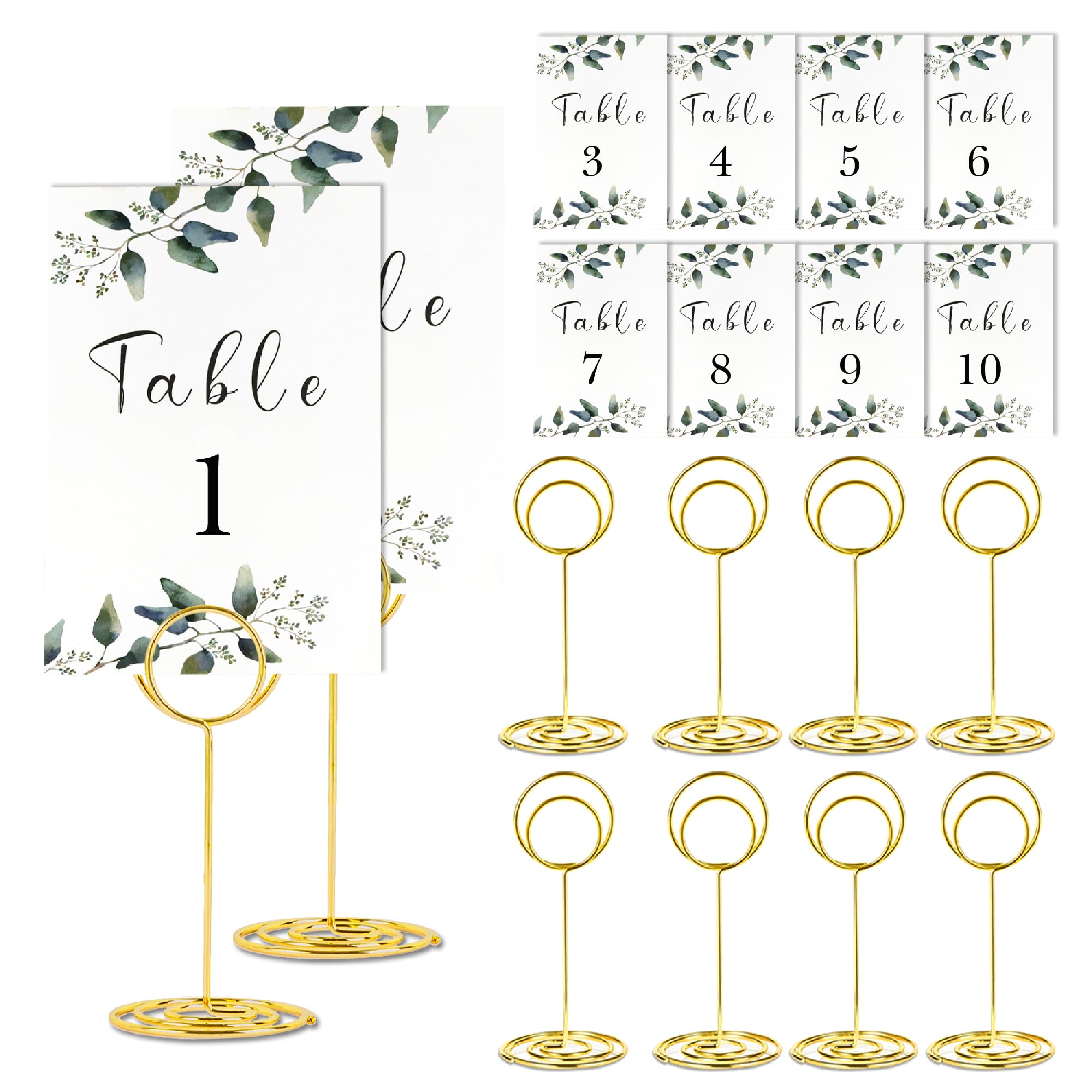 Generic 16 Pieces Table Card Holder 8 inches Table Number Holders Place Steel Card Holders for Photos, Food Signs, Memo Notes, Weddings, Restaurants, Birthdays