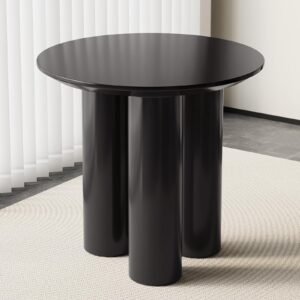 guyii 30" modern round dining table for 2 black kichen table with 3 legs small nesting table for 2 tea table for dining room kichen room restaurant table saving space