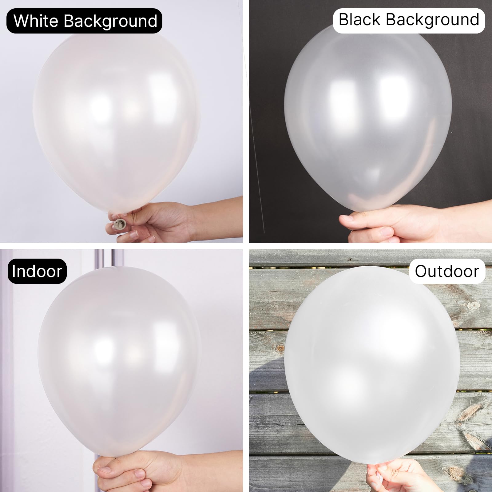 PartyWoo Pearl White Balloons 100 pcs 12 Inch White Balloons Pearl Balloons for White Pearl Balloons Wedding Party Engagement Bridal Baby Shower Birthday Graduation White Party Decorations White-Z30