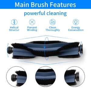 19 Pack Accessories Compatible with eufy X10 Pro Robot Vacuum.1 Main Brush,4 Side Brushes,4 Filters,4 mop Pads,6 dust Bags