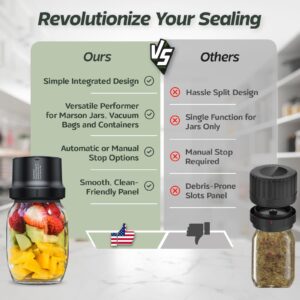 Fully Automatic Mason Jar Vacuum Sealer for Regular & Wide Mouth Mason Jars, Canning & Sous Vide Bags Vacuum Sealer Mason Jar, Jar Sealer Vacuum Sealing, Food Saver Vacuum Sealer for Jars