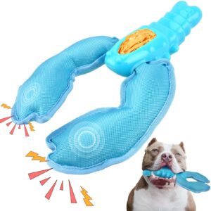 bikiisen squeaky interactive dog toys for aggressive chewers, dog chew toys to keep them busy, indestructible chew dog toy, tough dog toys for small medium dogs (blue)