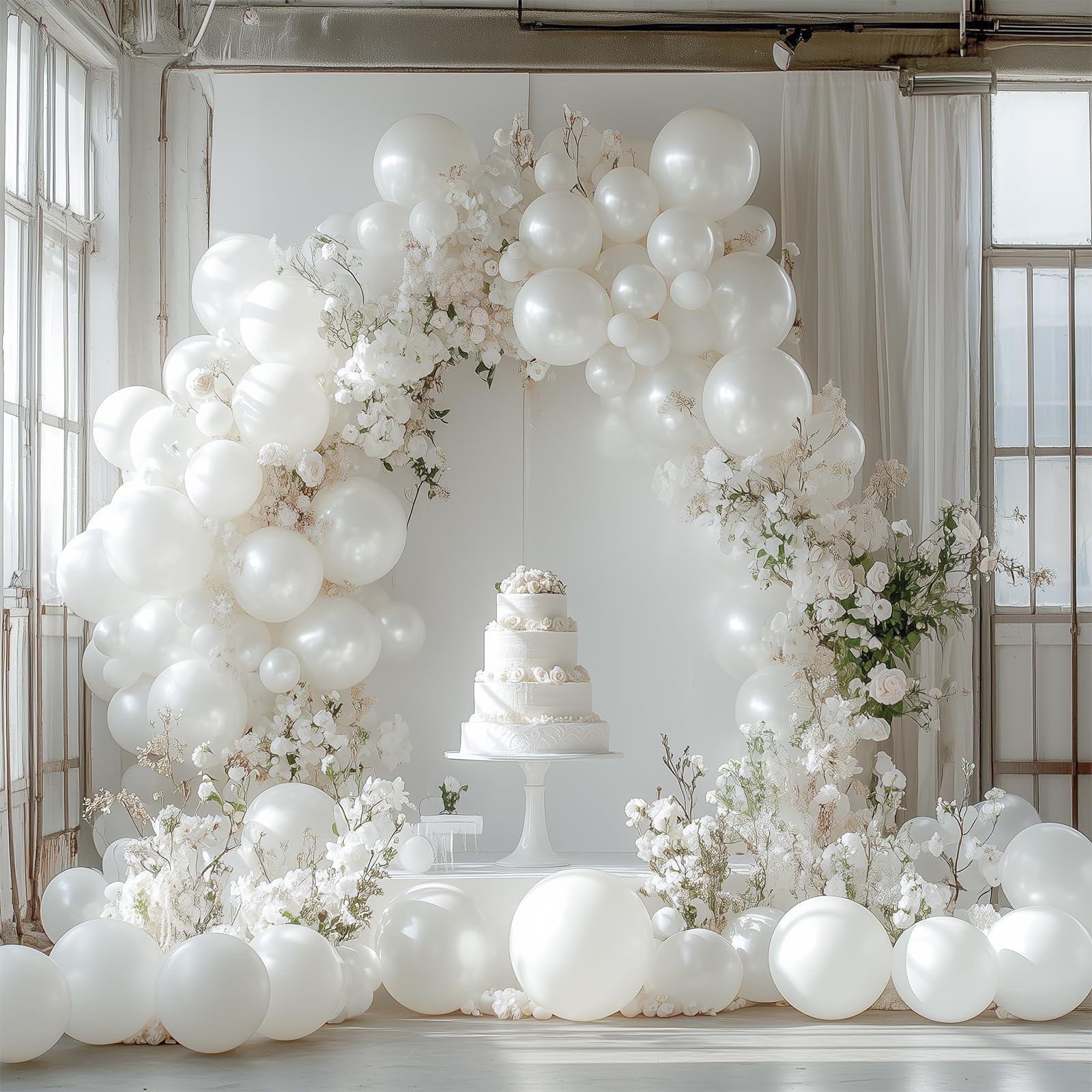 PartyWoo Pearl White Balloons 100 pcs 12 Inch White Balloons Pearl Balloons for White Pearl Balloons Wedding Party Engagement Bridal Baby Shower Birthday Graduation White Party Decorations White-Z30