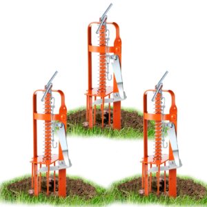 qualirey 3 pcs mole trap for lawns, spear style mole killer for garden yard outdoor, alloy steel mechanical vole gopher trap, quick and clean mole traps that kill best