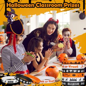 Halloween Rubber Bracelets 30 PCS Bulk Halloween Party Favors Supplies Silicone Wristbands for Halloween Gifts Toys Goodie Bag Fillers Stuff Classroom Prizes for Kids Teens Girls Boys