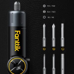 Fanttik Fold S1 APEX 3.7V Cordless Screwdriver, Electric Screwdriver, Screen Interaction, Pivot Handle, High/Low RPM Options, Max 7N.m, 6 Bits, 1/4''Hex, Ideas DIY Tool - Basic Edition