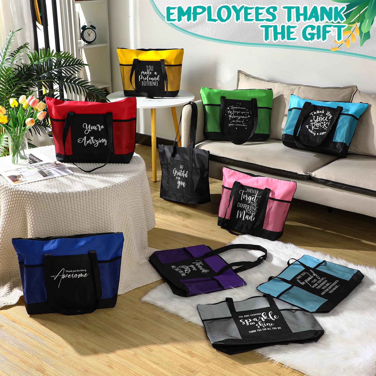 Talltalk 20 Pcs Thank You Tote Bags Bulk for Women Employee Appreciation Team Veterinary Gifts Medical Assistant Week(Multicolor)