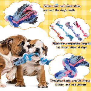 Hiboom 24 Pcs Puppy Rope Toys for Small Dogs Multi Color Puppy Knot Chew Toy Cotton Puppy Teething Toy 2 Knot Dog Tug for Small and Medium Dogs Aggressive Chewers Newborn Pet and High Active Puppies