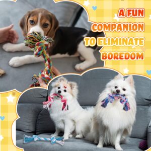 Hiboom 24 Pcs Puppy Rope Toys for Small Dogs Multi Color Puppy Knot Chew Toy Cotton Puppy Teething Toy 2 Knot Dog Tug for Small and Medium Dogs Aggressive Chewers Newborn Pet and High Active Puppies