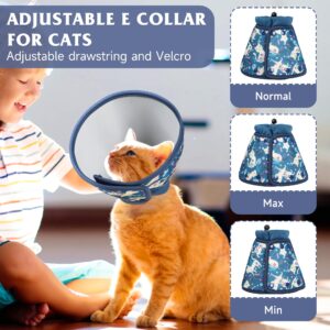 Pilviset Soft Cat Cone,Breathable Dog Cone Collar After Surgery, Adjustable Dog Cone to Stop Licking,Foldable Cat Recovery Collar,Water Resistant Neck Cone for Cats,Protective E Collar for Kitten M