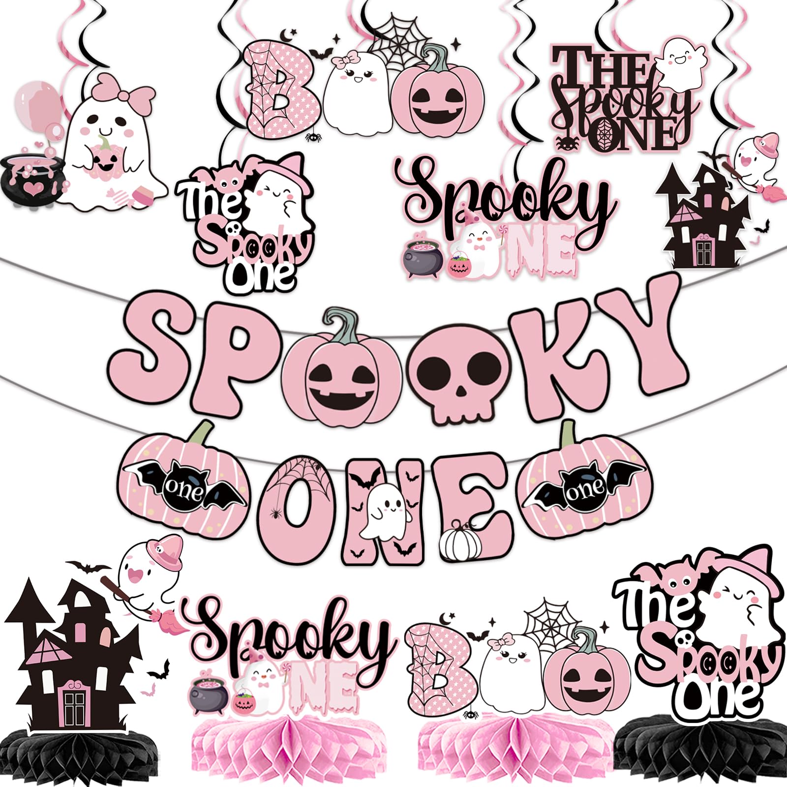 The Spooky One Banner Halloween Birthday Party Decorations Halloween Birthday Banner for Halloween 1st Birthday Party Decorations Spooky One Birthday Decorations