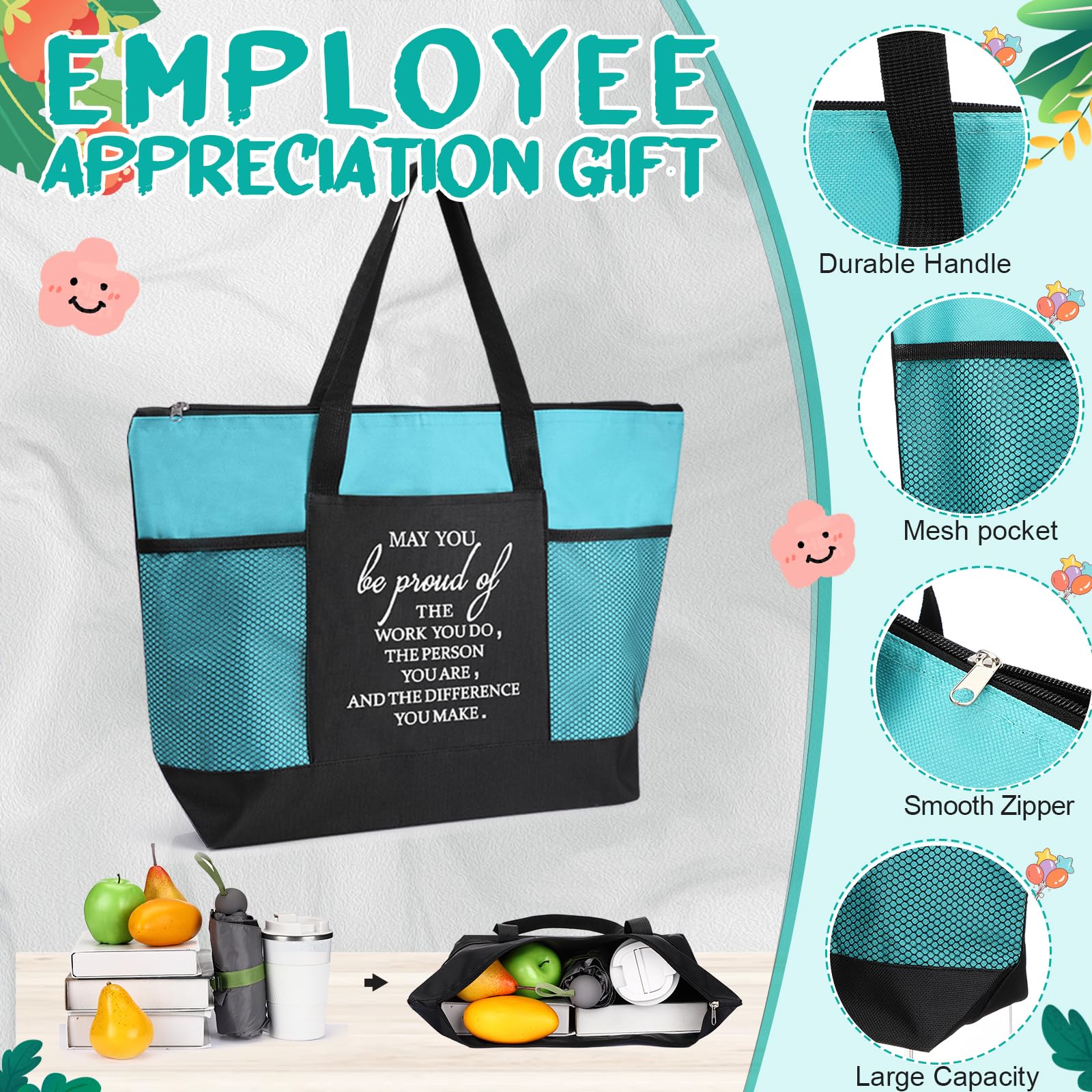 Talltalk 20 Pcs Thank You Tote Bags Bulk for Women Employee Appreciation Team Veterinary Gifts Medical Assistant Week(Multicolor)