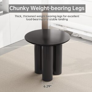 Guyii 30" Modern Round Dining Table for 2 Black Kichen Table with 3 Legs Small Nesting Table for 2 Tea Table for Dining Room KIchen Room Restaurant Table Saving Space