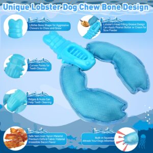 BIKIISEN Squeaky Interactive Dog Toys for Aggressive Chewers, Dog Chew Toys to Keep Them Busy, Indestructible Chew Dog Toy, Tough Dog Toys for Small Medium Dogs (Blue)