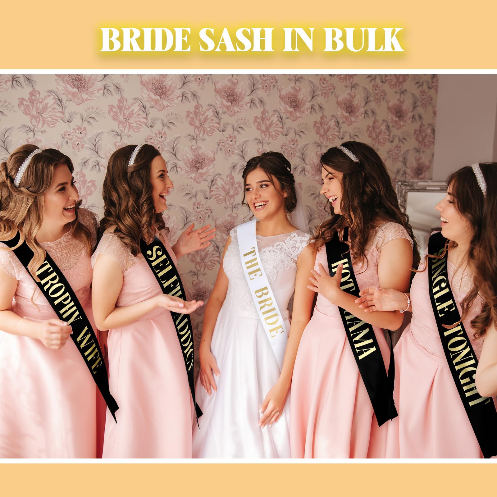 JellyArch 24 Pcs Bride Sash Bachelorette Party Bridesmaid Sashes Set Bridal Team Sash Bachelorette Party Sashes Bridal Shower Decorations Bride Gifts for Bride Bridesmaids Maid of Honor Party Supply