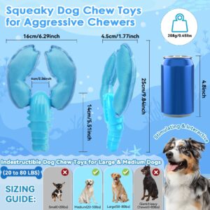 BIKIISEN Squeaky Interactive Dog Toys for Aggressive Chewers, Dog Chew Toys to Keep Them Busy, Indestructible Chew Dog Toy, Tough Dog Toys for Small Medium Dogs (Blue)