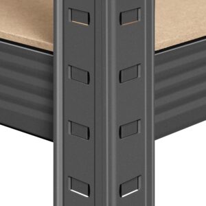 Yaheetech Standing Shelf Units, 5 Tier Storage Shelf, Heavy Duty Shelving, Adjustable Garage Shelves, Utility Rack Shelf Unit, Basement Warehouse Shed, 35.5″L × 16″W × 71"H - Dark Gray