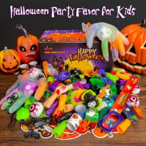 LINAYE 220PCS Halloween Party Favors for Kids, Non-Candy Halloween Treats Bulk, Halloween Gloves Stuffed Halloween Toys Bulk for Kids, Halloween Treat Goodie Bag Fillers Stuffers for Kids