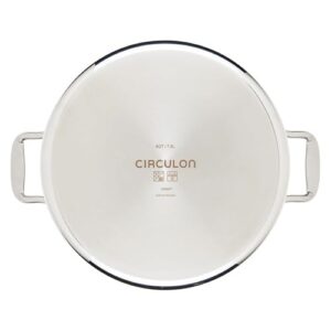 Circulon C1 Series Clad Stainless Steel with ScratchDefense Technology Cookware Nonstick Induction Stockpot with Lid, Metal Utensil Safe, 8 Quart - Polished Stainless Steel