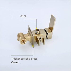 MAKEJ Bathroom Toilet Bidet Tap Kit Brushed Gold Wall Mounted Sprayer Shower with Shut-Off Valve