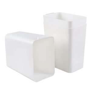 Kiddream 3 Pack 4.5 Gallon Deskside Wastebasket, Plastic Slim Trash Can, White