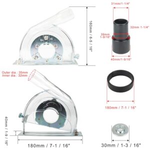 NUHFUFA 4-1/2" to 5" Angle Grinder Dust Shroud, Clear Dust Extraction Cutting Guard for 3"/4"/5" Saw Blades, Hand Grinding Cutting Wheels Cover for Home, Engineering