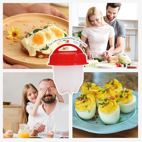 Hard Boiled Egg Maker, 6-Piece Shell-Free Egg Cooker Set, Non-Stick Easy-Clean Multifunctional Egg Boiler Kit