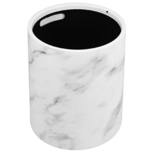 aboofan marble design small trash can, plastic round trash can bathroom wastebasket garbage can office recycle bin for bathroom bedroom home office white