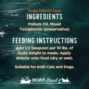 Boat to Bowl Wild Alaskan Omega-3 Fish Oil Flavor Food Topper Vitamins & Supplement for Cats and Dogs | 4oz