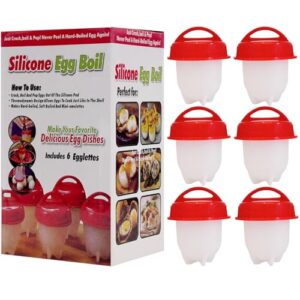 hard boiled egg maker, 6-piece shell-free egg cooker set, non-stick easy-clean multifunctional egg boiler kit