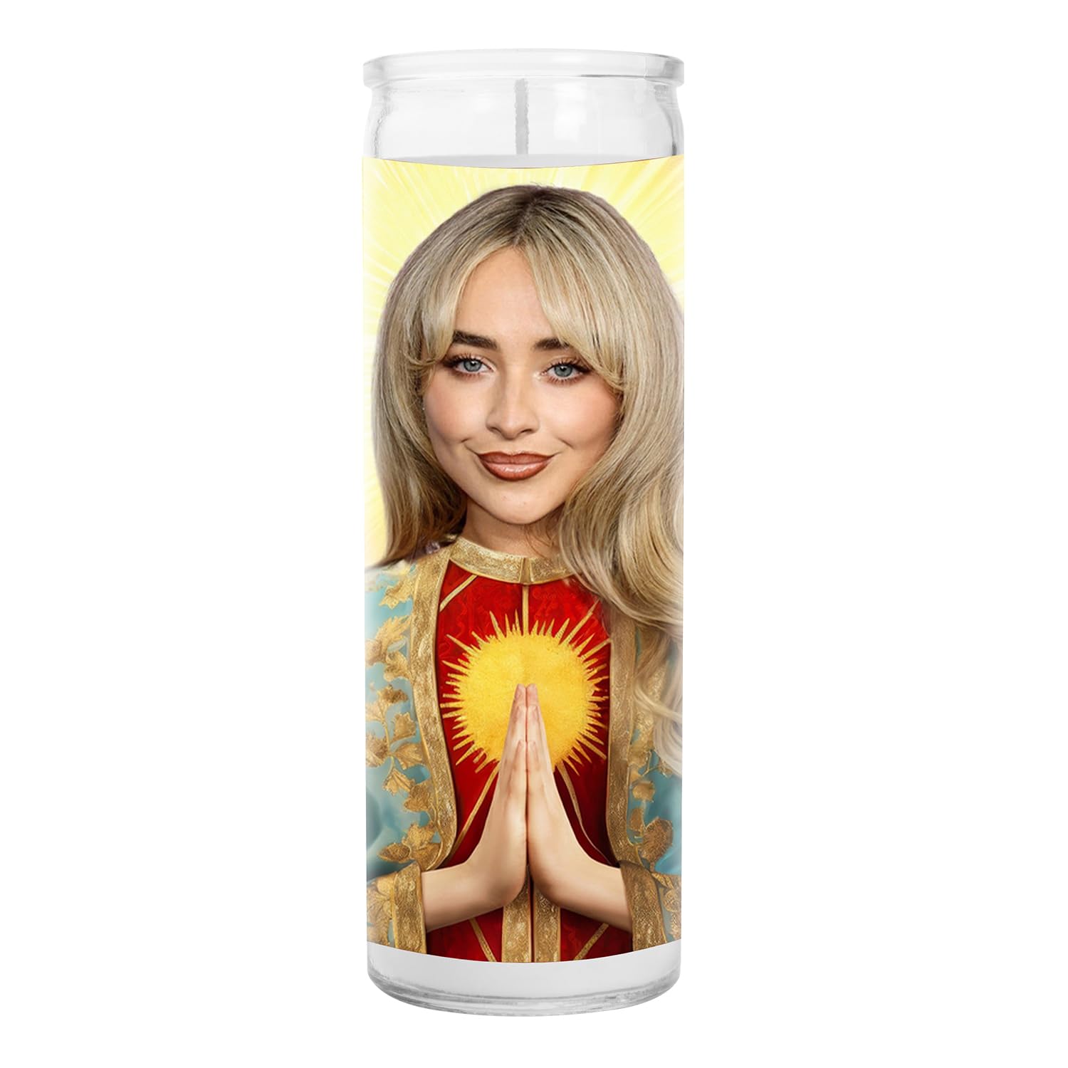 Sabrina Celebrity Prayer Candle - Funny Saint Candle - Novelty Votive Candles - Handmade in USA - Celeb Novelty Pop Music Gift