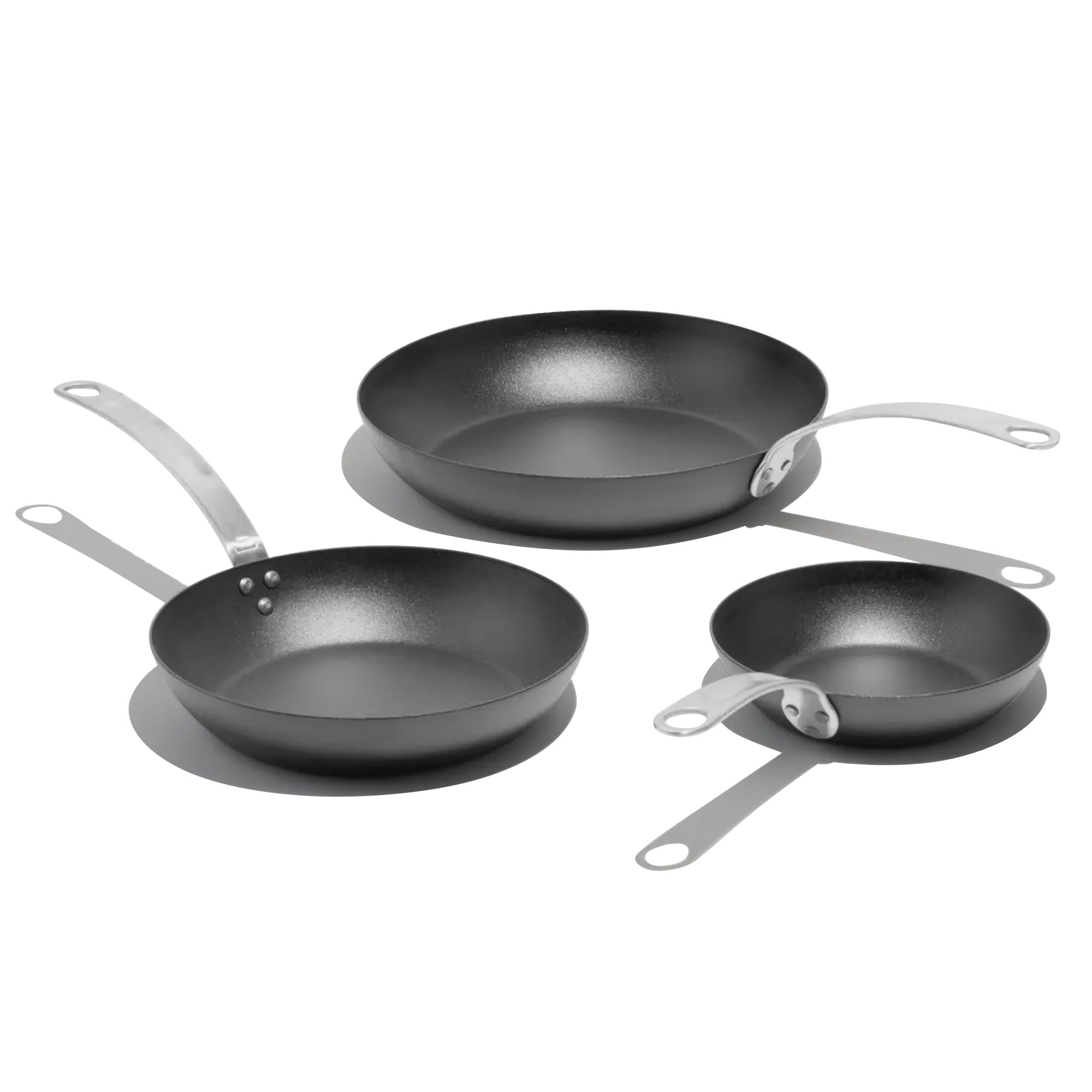 Made In Cookware - 3 Piece (Includes 8",10",12") Seasoned Blue Carbon Steel Frying Pan - (Like Cast Iron, but Better) - Professional Cookware - Crafted in Sweden - Induction Compatible