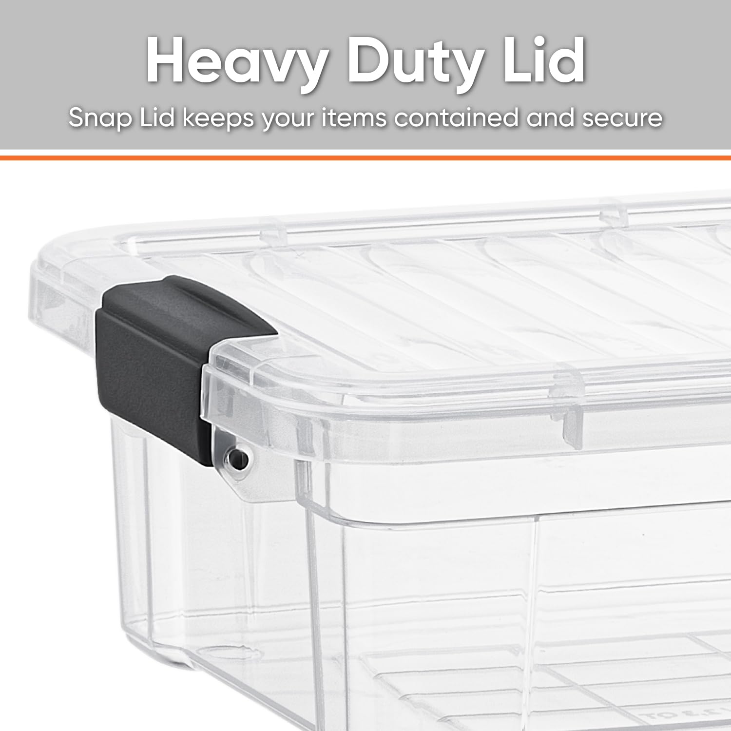 Superio Clear Storage Box with Lid, 2.5 Quart Plastic Container Bins for Organizing, Stackable Crates, BPA Free, Non Toxic, Odor Free, Organizers for Home, Office, School, and Dorm