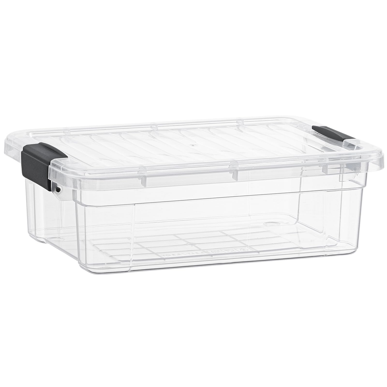 Superio Clear Storage Box with Lid, 2.5 Quart Plastic Container Bins for Organizing, Stackable Crates, BPA Free, Non Toxic, Odor Free, Organizers for Home, Office, School, and Dorm