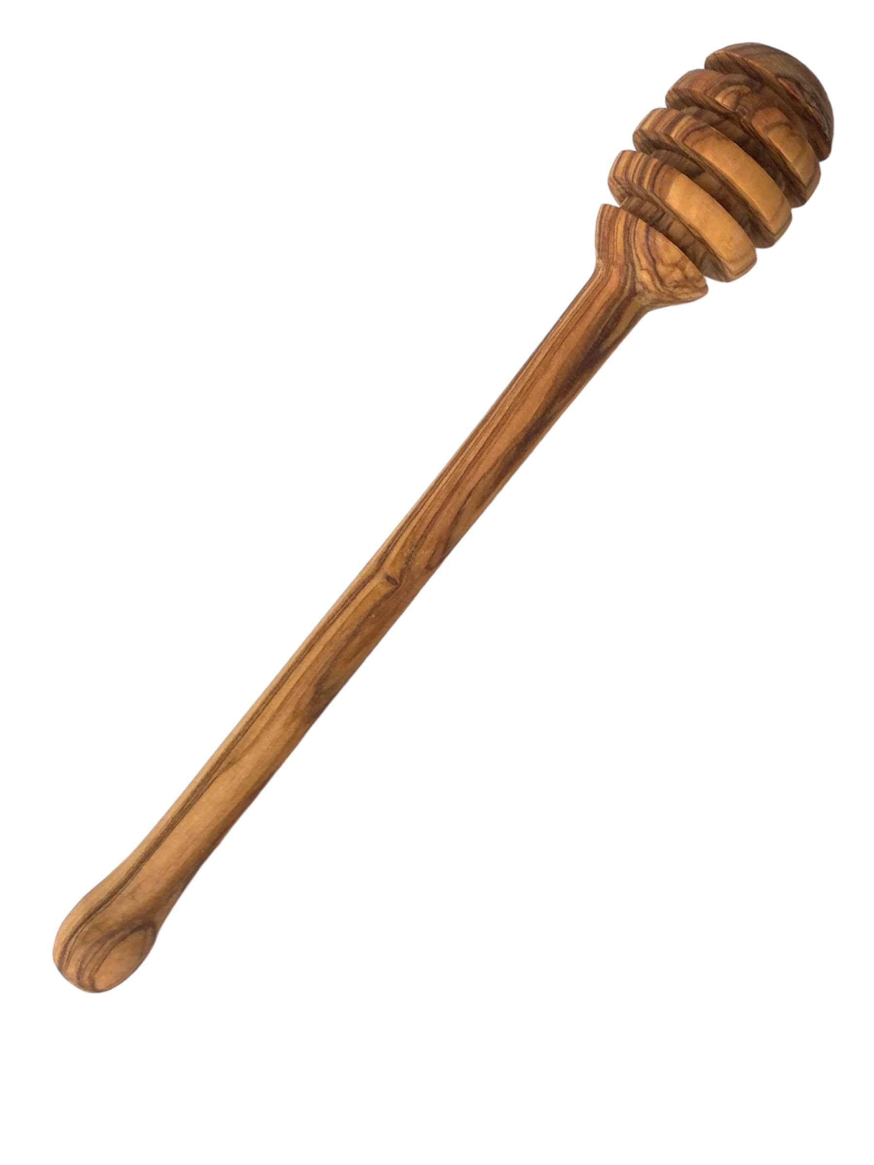 Handcrafted Olive Wood Honey Dipper - Unique Design, Eco-Friendly, Durable & Perfect for Drizzling Honey