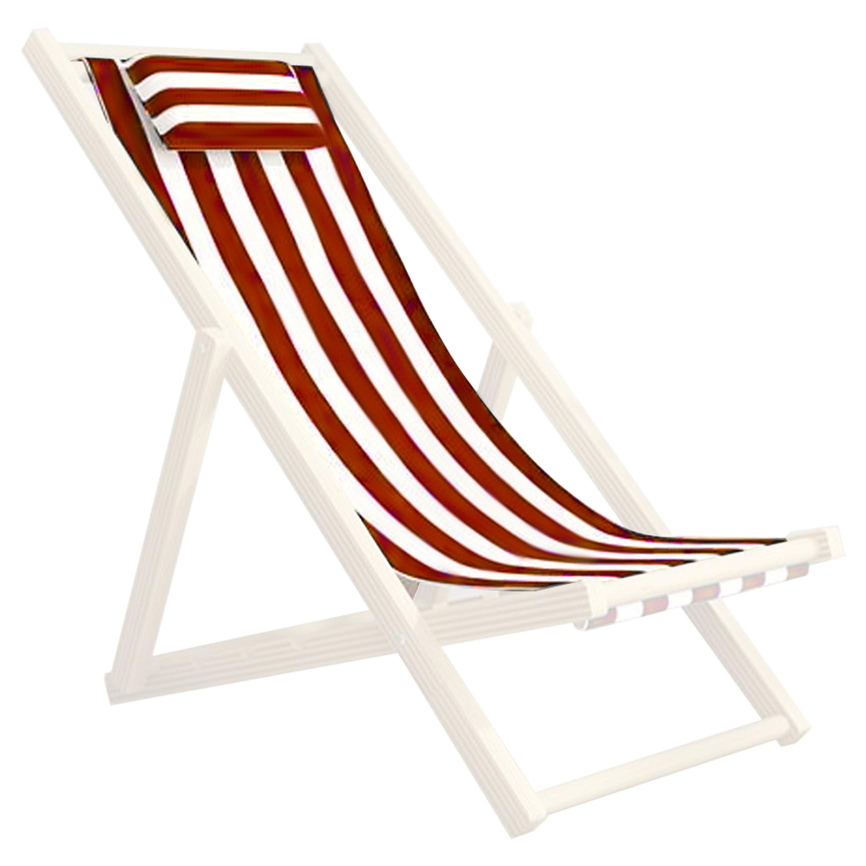 Hperu Patio Chair Replacement Fabric,Patio Chair Replacement Fabric, Folding Sling Chair Replacement Fabric with Pillowcase, Red and White Stripes Sling Chair Replacement Fabric 45x17