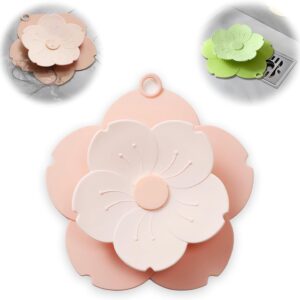 Generic 4Pcs,Anti-odor Petal Hair Drain Catcher, 7"" Silicone Hair Stopper Drain Cover for Shower, Protector Silicone Bathtub, Easy to Install Suit for Bathroom,Bathtub,Kitchen and Sink (Pink)