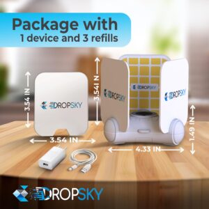 Dropsky 360 Portable Flying Insect Trap, Gnat Traps for House Indoor & Outdoor- Higher Coverage Blue Light Fly Trap- Get Rid of Flies- Safe for Pets & Kids- Fly Trap + 3 Glue Cards+ USB+Cable Charger​