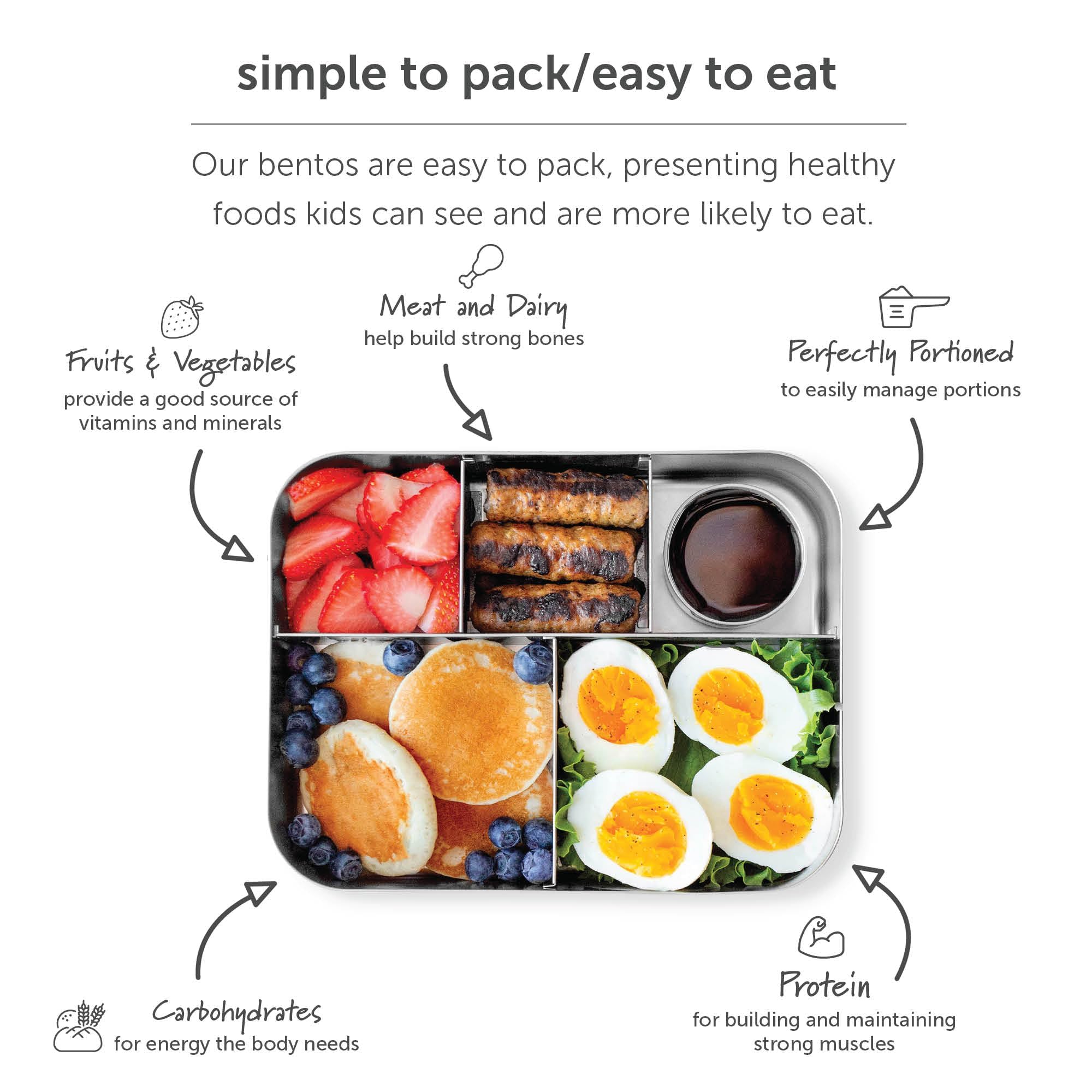 LunchBots Medium Trio II Snack Container - Divided Stainless Steel Food Container - Three Sections for Snacks On the Go - Eco-Friendly, Dishwasher Safe, BPA-Free - Stainless Lid (Aqua)